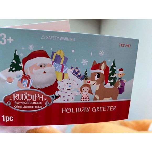 Rudolph The Red Nose Reindeer Holiday Door Greeter Plush 21" Lighted Stand Alone - Picture 10 of 11